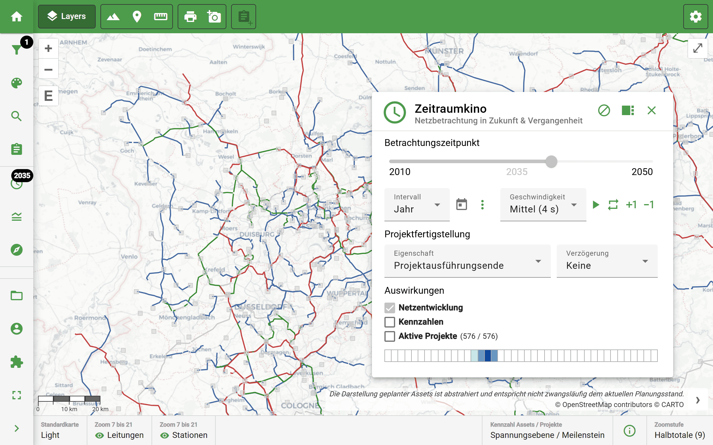 Simulate Future Grid Development (Timeline View)